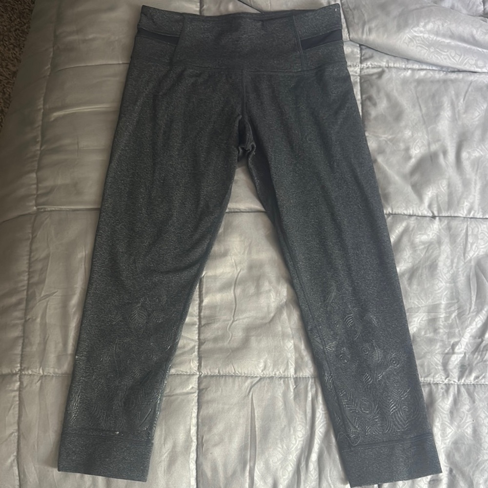Gray High-Waisted Leggings